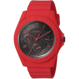 Watch strap (Strap + Case combination) Fossil FS5289 Silicone Red 22mm